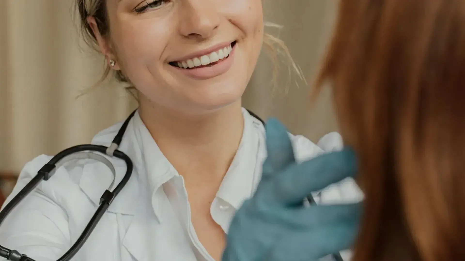 Clinician with a patient